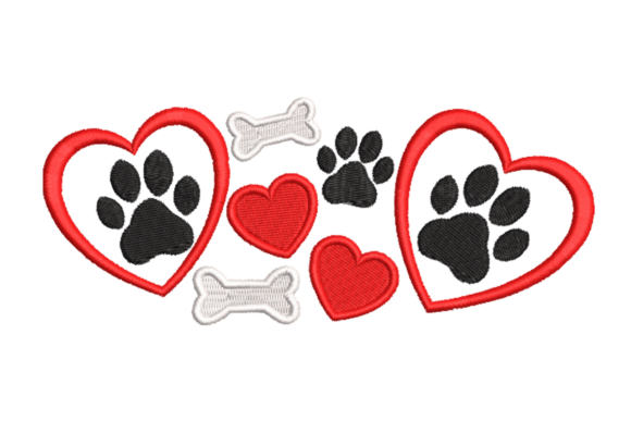 Dog Paw Hearts