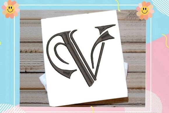 Initial V Elegant Vintage Monogram
