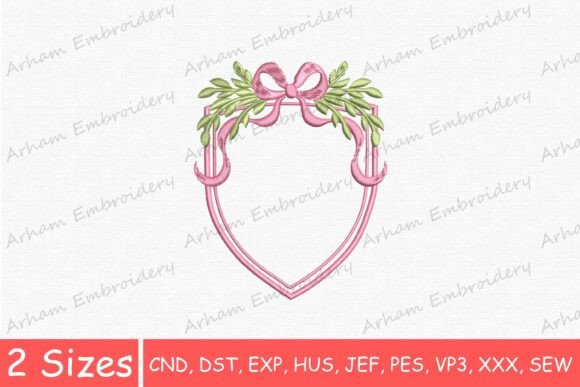 Pink Bow Floral Monogram Frame