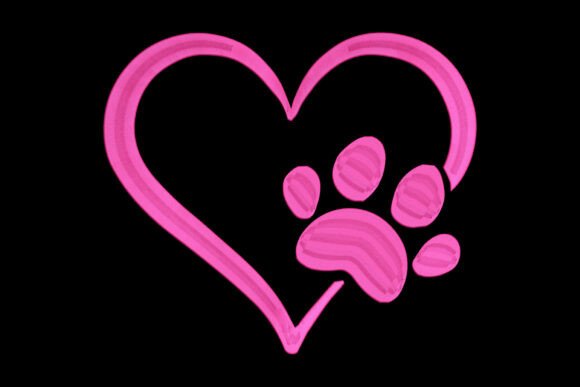 Pink Paw Heart