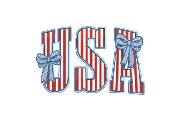 USA Letters with Patriotic Bows